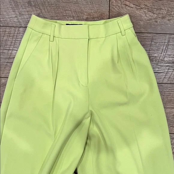 Express Neon Lime Wide-Leg High-Rise Pants - Picture 6 of 10